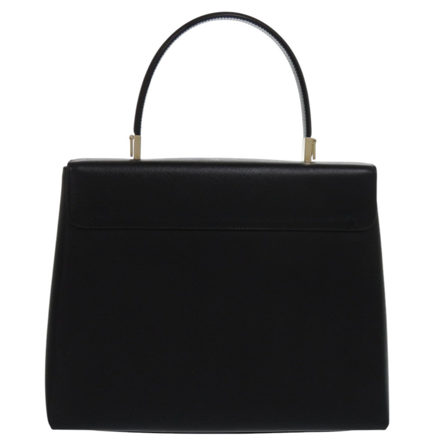 Salvatore Ferragamo Gancini Af-21 0290 Leather Black Handbag 0541