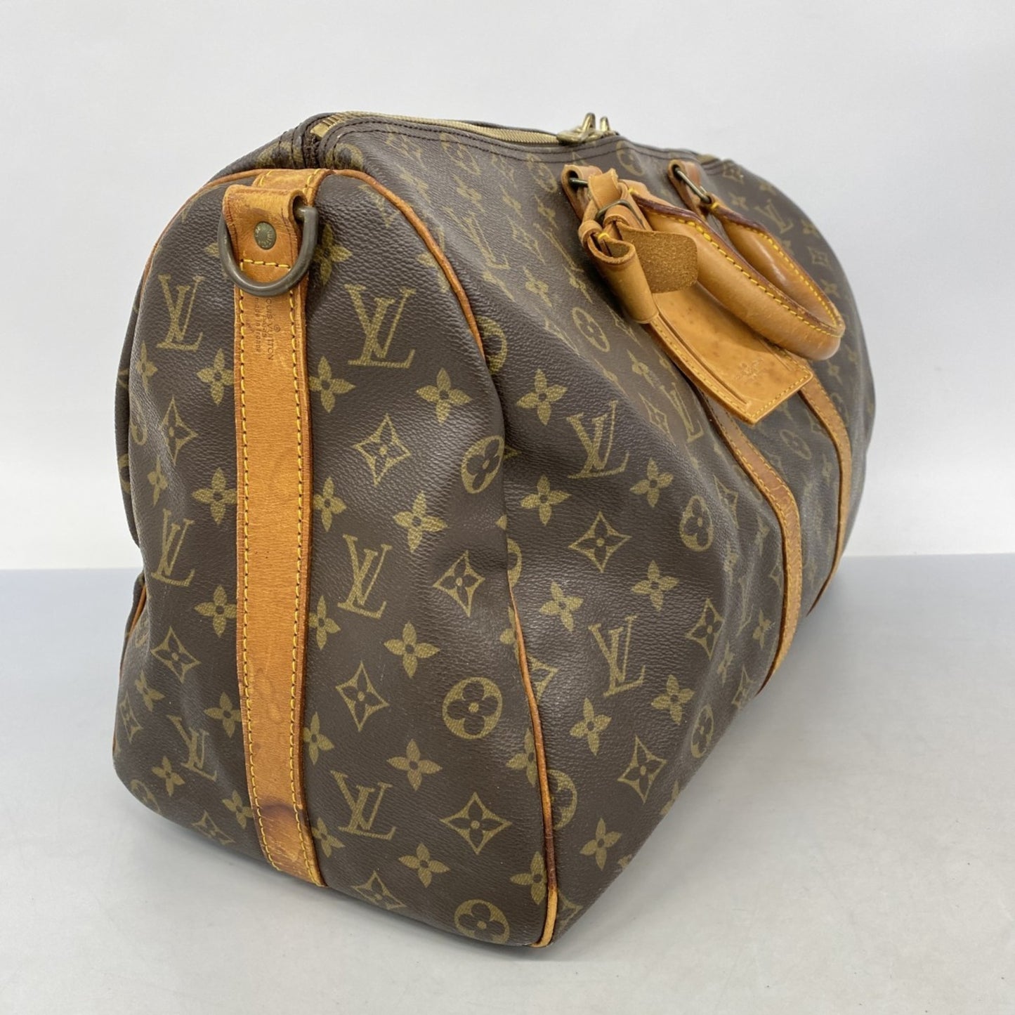 Louis Vuitton Monogram Keepall Bandouliere 45 Boston Bag M41418 Brown