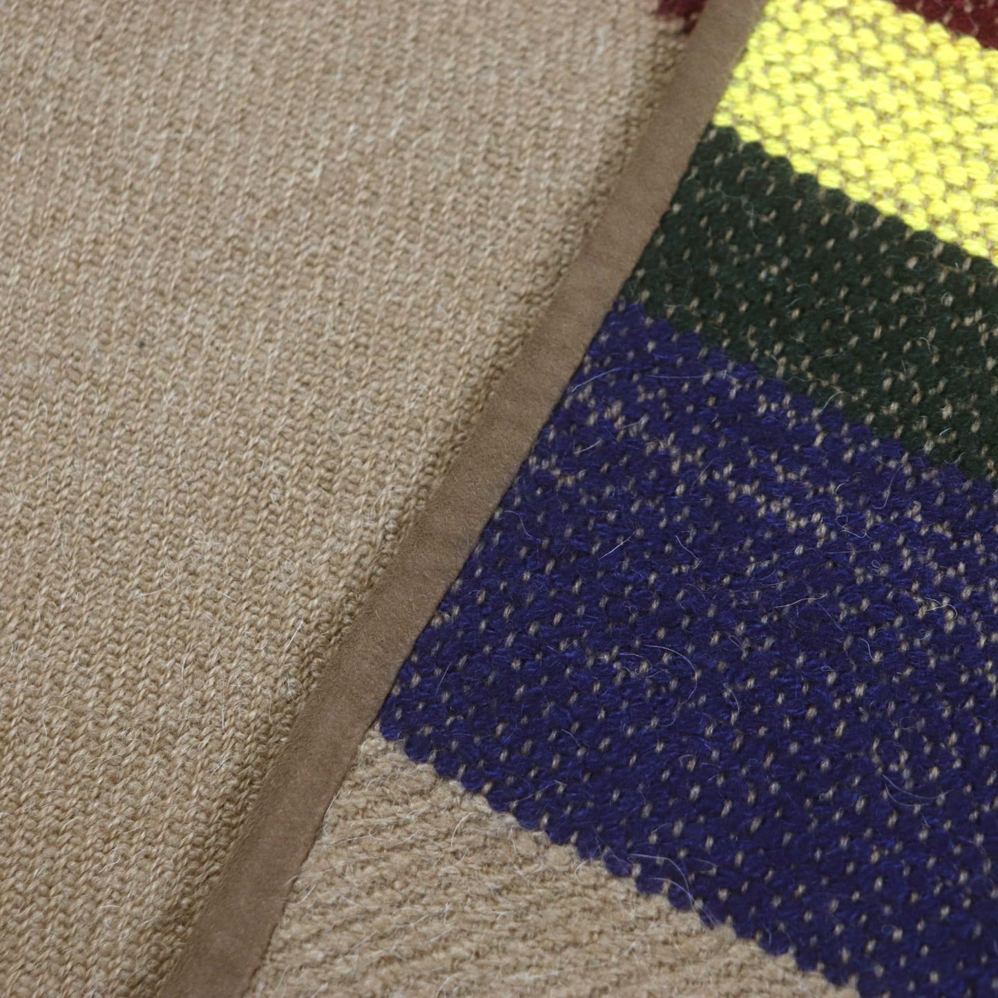 Authentic Hermes Men'S Large Camel Cashmere And Goatskin-Trimmed Blanket With Fringe