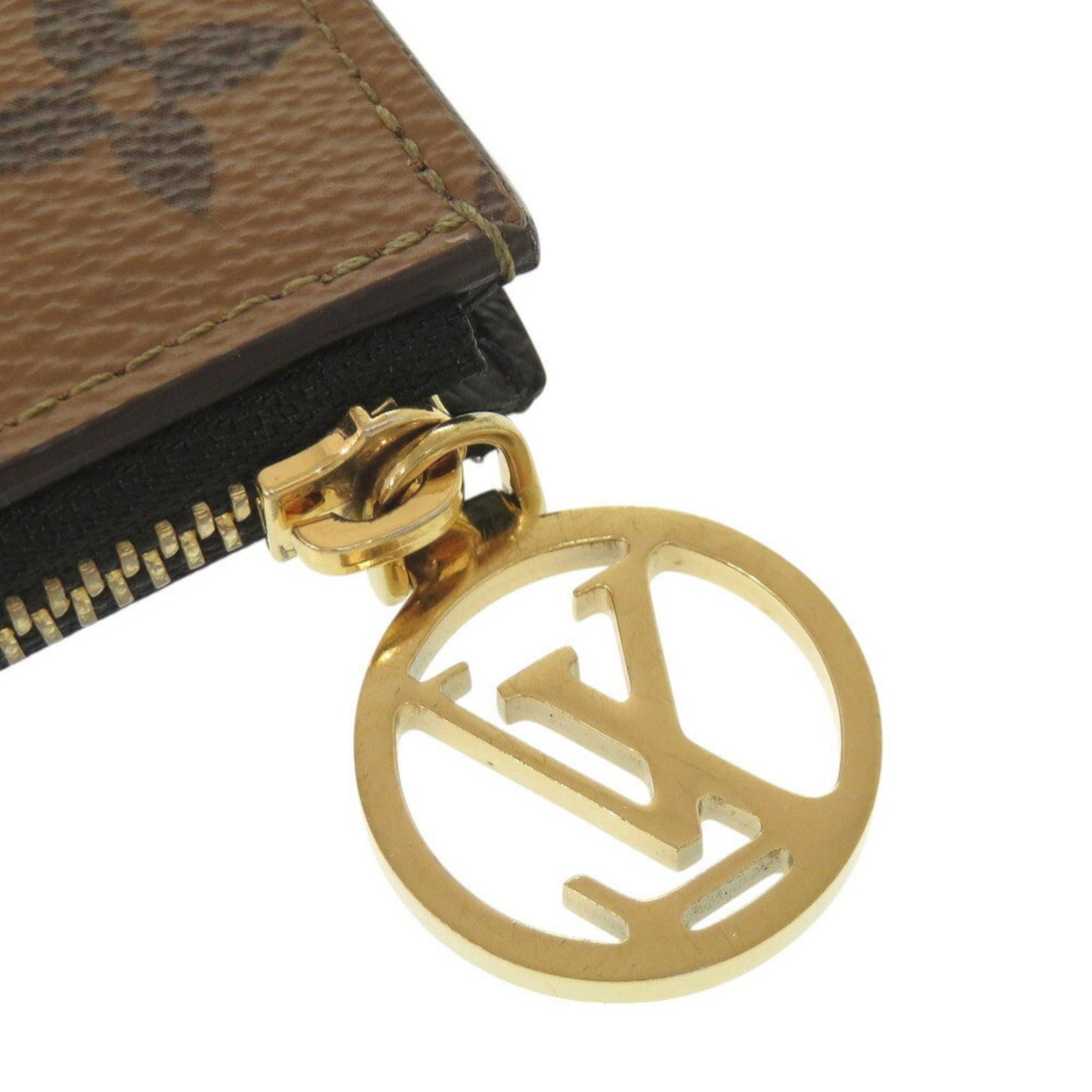 Louis Vuitton Porte Carte Romy Monogram Reverse M81912 Ic Chip Brown Card Case 0362Louis Vuitton