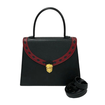 Yves Saint Laurent Ysl Cutout Perforated Leather 2-Way Handbag/Shoulder Bag