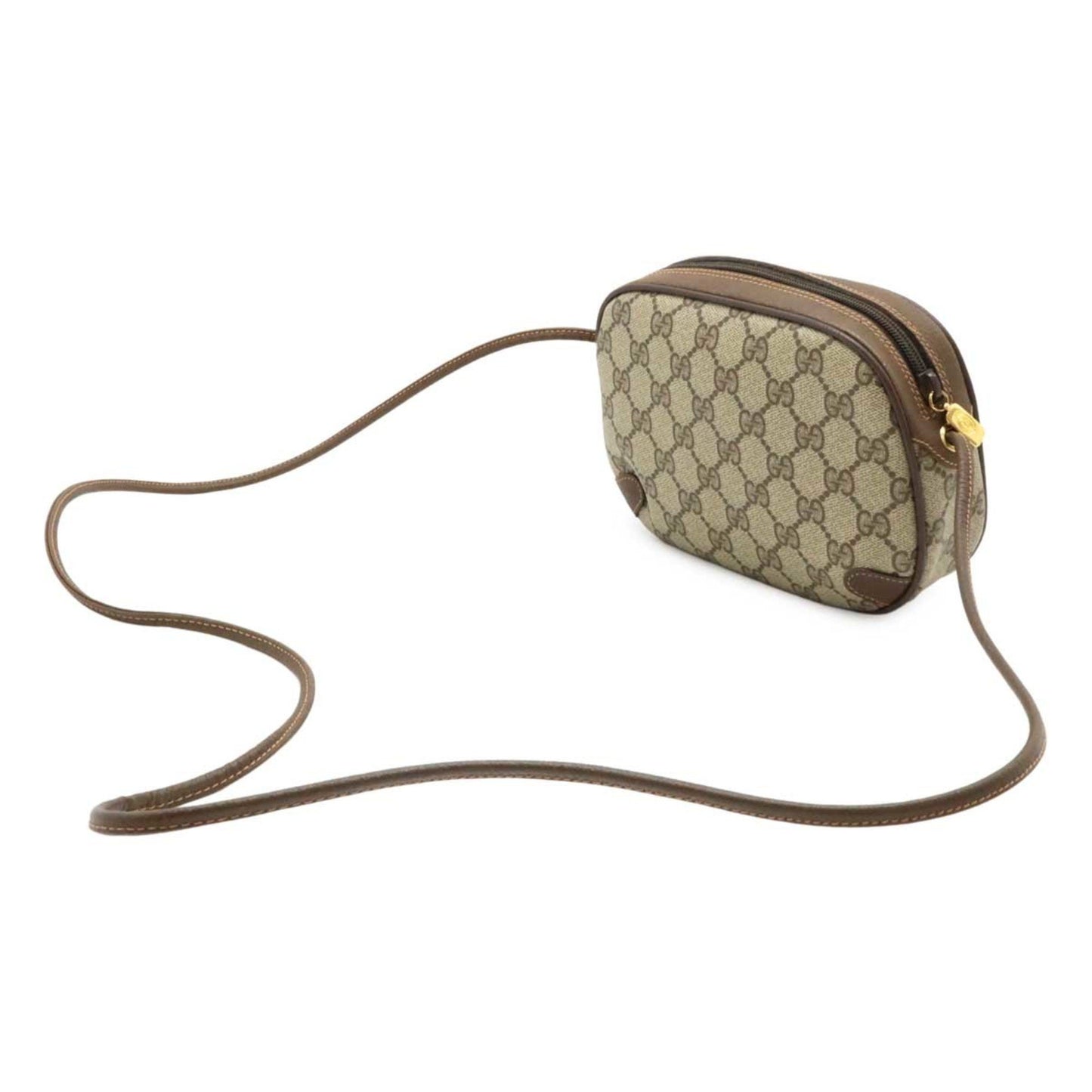 Gucci Old Gucci Sherry Line Pochette Shoulder Bag Pvc Leather Beige Brown 89.02.066