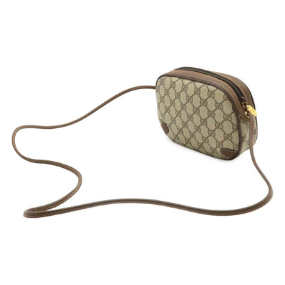Gucci Old Gucci Sherry Line Pochette Shoulder Bag Pvc Leather Beige Brown 89.02.066