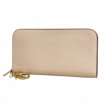 Christian Dior Diorissimo Leather Long Wallet In Pink Beige