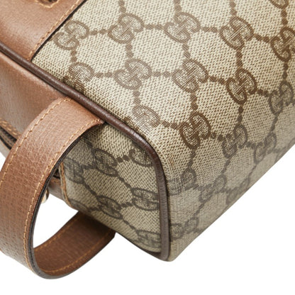 Gucci Gg Supreme Second Bag 014 58 6087 Beige Brown Pvc Leather