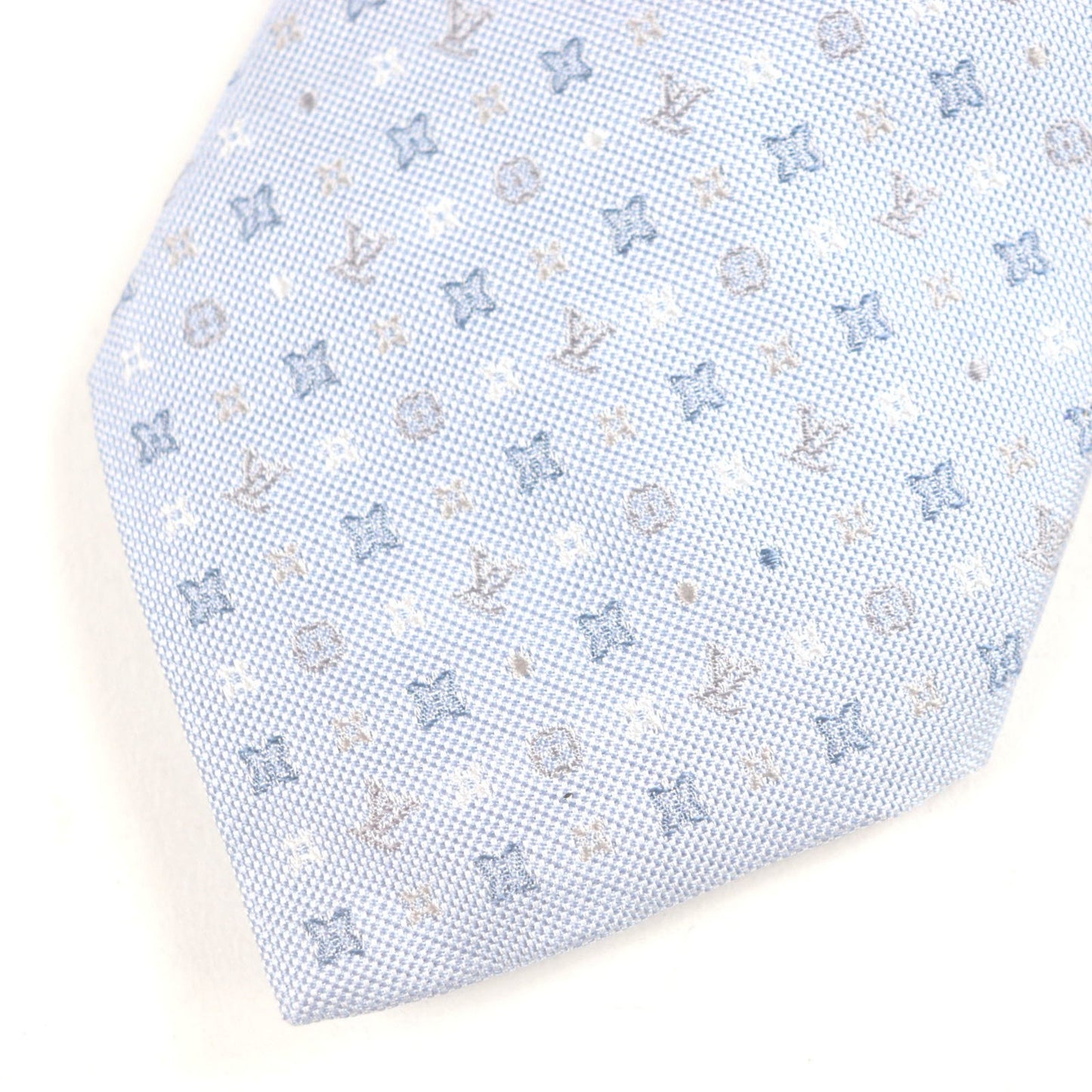 Louis Vuitton 2023 Louis Vuitton M76845 Monogram Gradient Dots 8Cm 100% Silk Tie Light Blue With Box