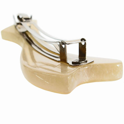 Chanel Barrette Coco Mark Resin Metal Beige Silver