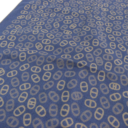 Hermes Men'S Cashmere And Silk Chaine D'Ancre All-Over Print Two-Tone Stole/Scarf In Blue Light
