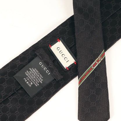Gucci Gg Monogram Web Stripe Silk Tie