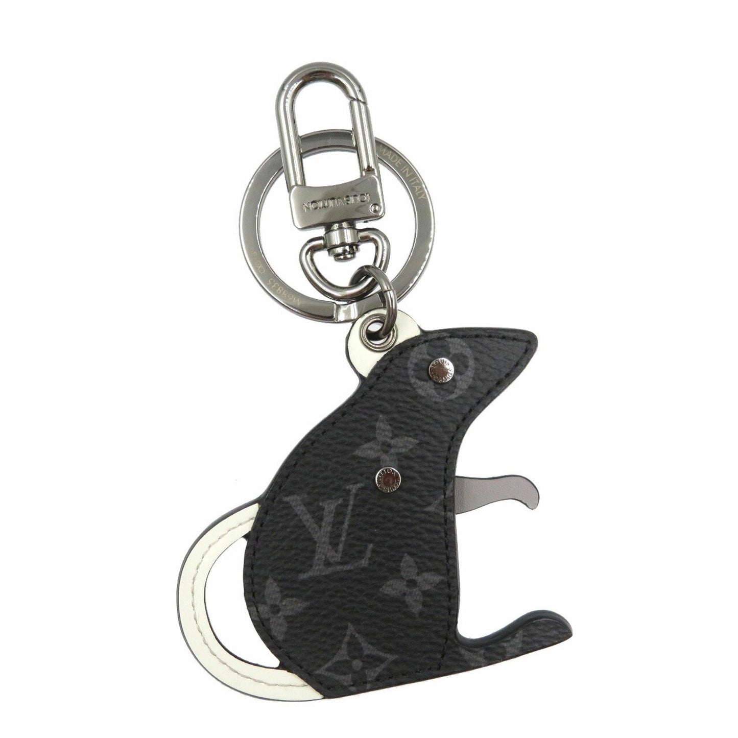 Louis Vuitton M68835 Porte Cle Lv Rat Monogram Eclipse Metal Black Grey Keychain Bag Charm