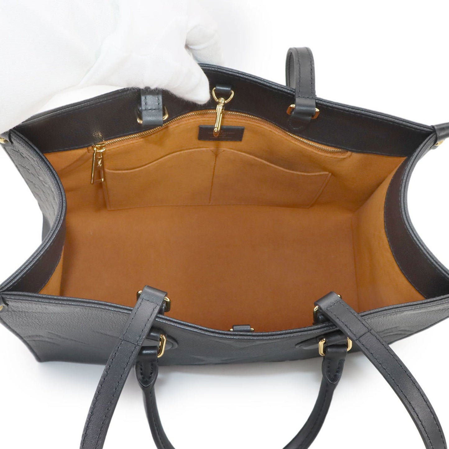 Louis Vuitton Monogram Empreinte On-The-Go Mm 2-Way Tote/Shoulder Bag In Leather Noir (M45595)