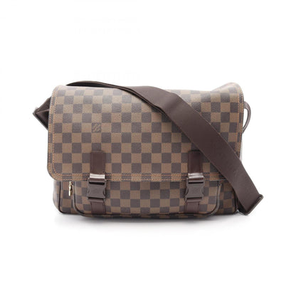 Louis Vuitton Mervil Damier Ebene Shoulder Bag Coated Canvas Leather