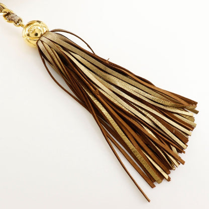 Chanel Chain Shoulder Bag Matelasse A03727 Lambskin Gold Fringe Chainshoulder