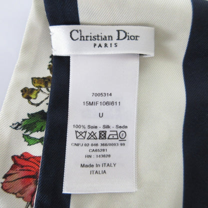 Christian Dior Mitzah Millefiori Floral Silk Scarf/Muffler In Navy