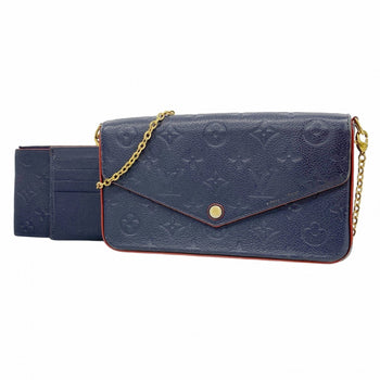Louis Vuitton Monogram Empreinte Pochette Felicie Shoulder Wallet M64099 Marine Rouge