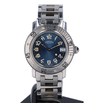 Hermes Cl5 210 Clipper Diver Date Stainless Steel Watch With Navy Dial And Quartz Movement