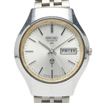 Seiko 3-Hand Day-Date Watch 3863-7010 Quartz Silver Dial Stainless Steel