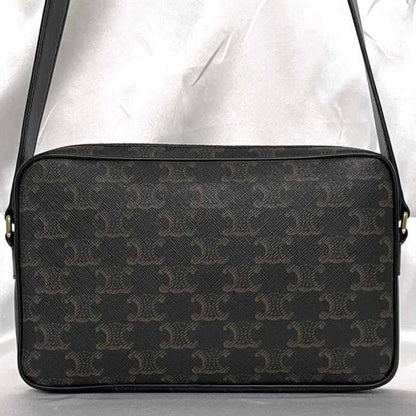 Celine Shoulder Bag Medium Black Triomphe F-20143 Pvc Leather Celine