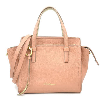Salvatore Ferragamo Handbag Shoulder Bag Gancini Leather Coral Pink