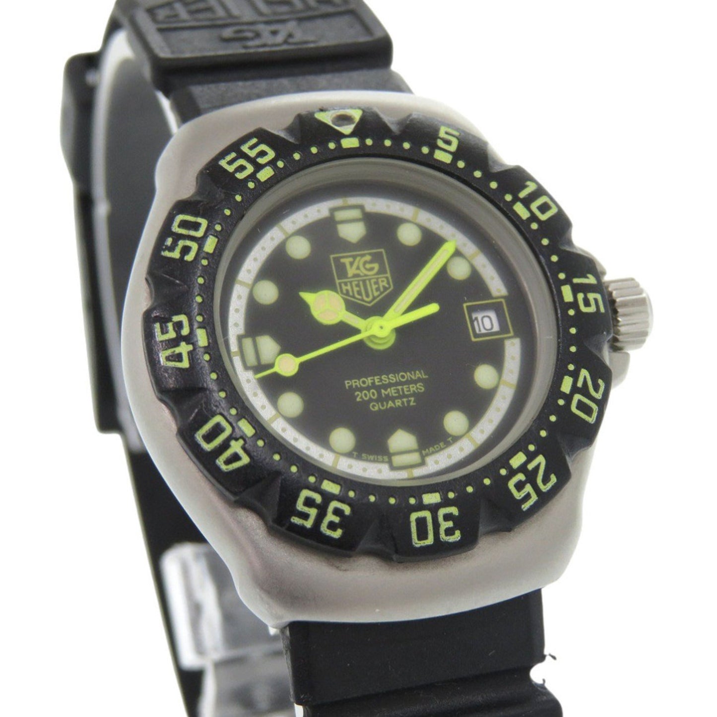 Tag Heuer Formula 1 376.508 Stainless Steel Rubber Black Dial Quartz Watch 1046 Heuer