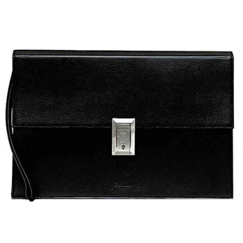 Dunhill Second Bag Ec-22830 Black Sidecar Leather Clutch Strap Flap