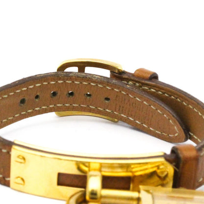 Hermes Kelly Watch Gold Plated Leather Quartz