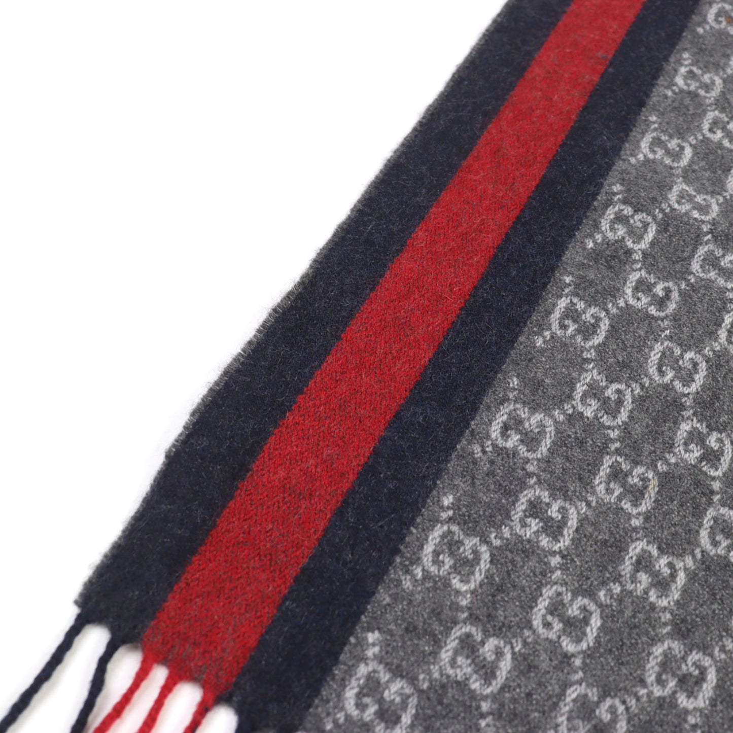 Gucci 391531 50% Cashmere Scarf With Gg Logo