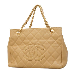 Chanel Matelasse Chain Handbag In Beige Caviar Leather For Women