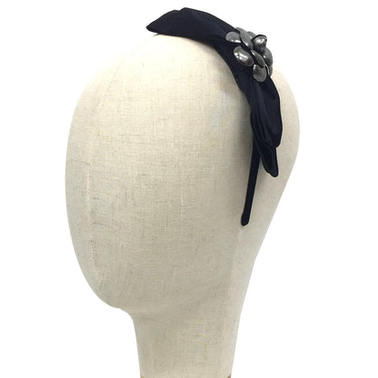 Chanel Camellia Headband Black Chanel Hair
