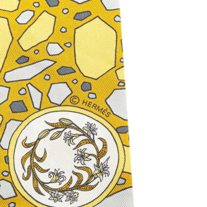 Hermes Twilly La Danse Des Amazones Amazon Dance Scarf Muffler White Yellow Multicolor Silk