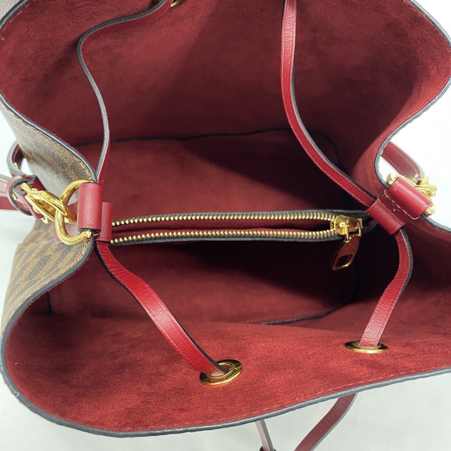 Louis Vuitton Damier Neonoe Shoulder Bag N40214 Ebene Cherry Berry