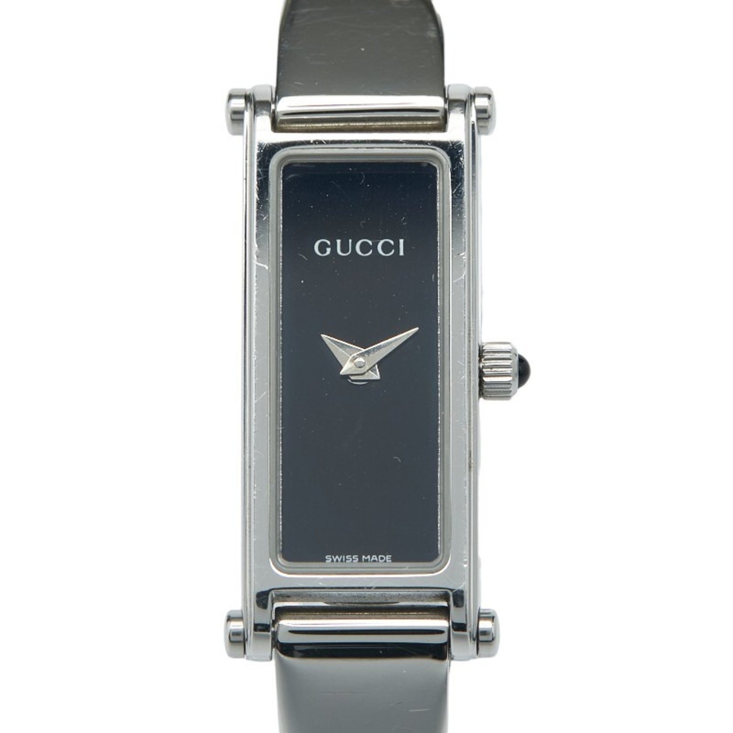 Gucci Bangle Watch 1500L Quartz Black Dial Stainless Steel