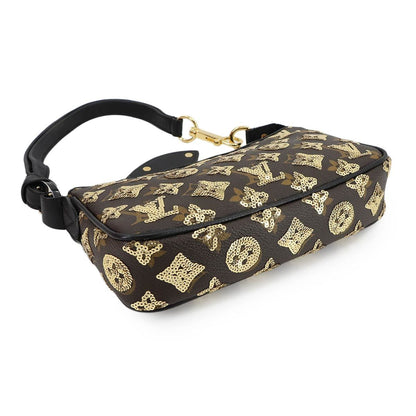 Louis Vuitton Monogram Eclipse Pochette Accessoires Handbag In Brown With Sequins