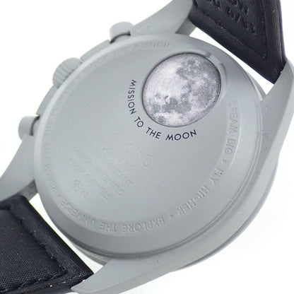 Omega X Swatch Mission To The Moon Men'S Quartz Watch With Bioceramic And Nylon Strap