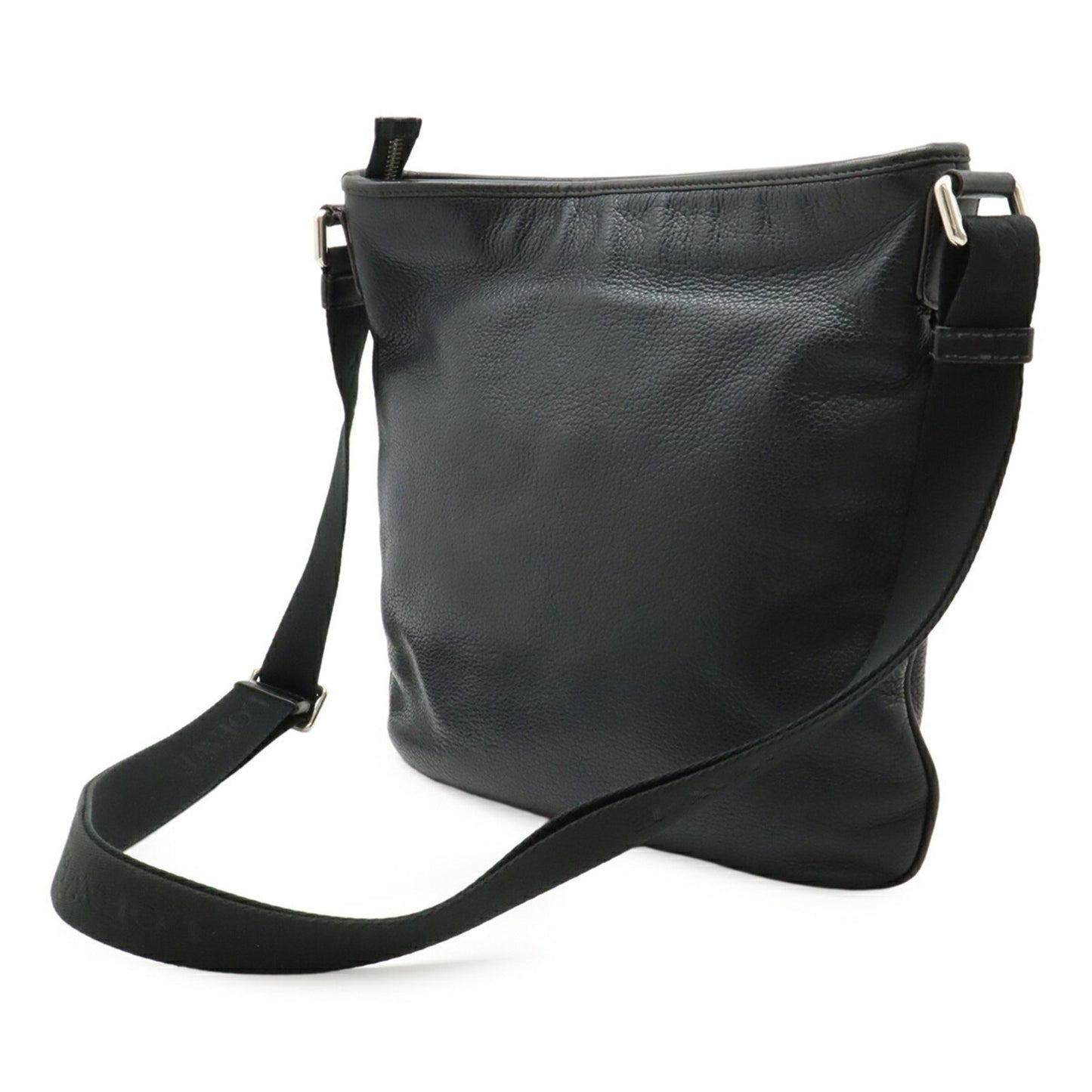 Loewe Anagram Shoulder Bag Leather Black 323.26.B30
