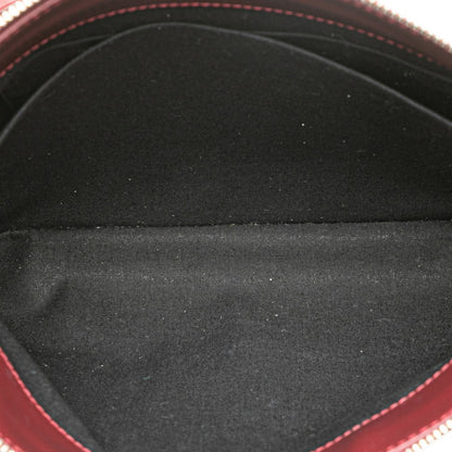 Balenciaga Logo Shoulder Bag 639497 Wine Red White Canvas Leather