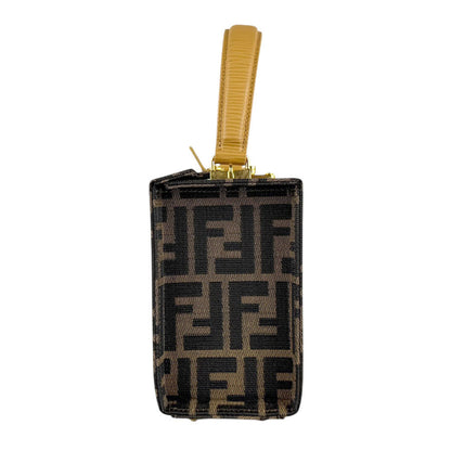 Fendi Zucca Vanity Shoulder Bag In Brown Nylon Canvas And Leather