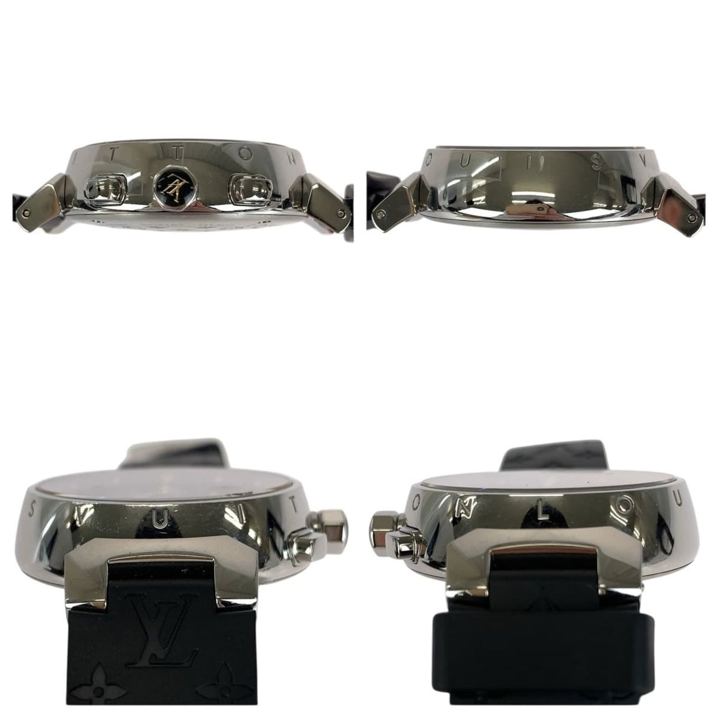 Louis Vuitton Tambour Lovely Cup Black/Silver Stainless Steel/Rubber/Glass Watch Q132G Quartz