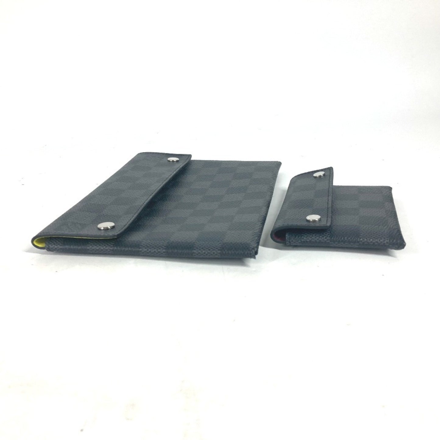 Louis Vuitton N60255 Damier Graphite Alpha Triple Pouch Bag Set Of 3 Long Wallet Business Card