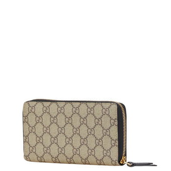 Gucci Gg Supreme Double G Two-Tone Long Wallet With Round Zipper