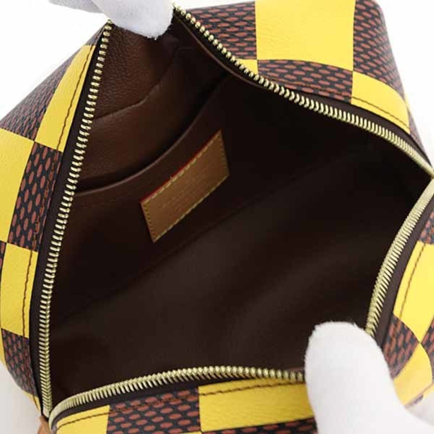 Louis Vuitton Locker Dopp Kit Damier Pop Handbag N40567 Yellow Brown