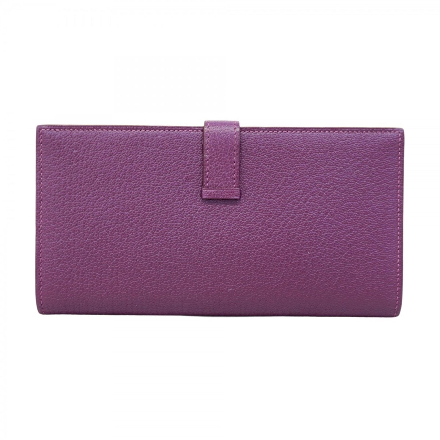 Hermes Herms Bearn Soufflet Chevre Mysore Violet Long Wallet