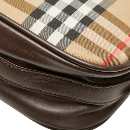 Burberry Nova Check Shadow Horse One-Shoulder Bag In Beige Multicolor Canvas