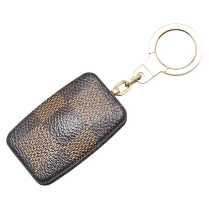 Louis Vuitton Damier Astropyle Keychain Key Ring Bag Charm Light M66186 Brown Gold Pvc Plated