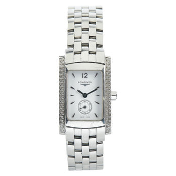 Longines Dolcevita Diamond Bezel Watch L5.155.0 Quartz White Dial Stainless Steel