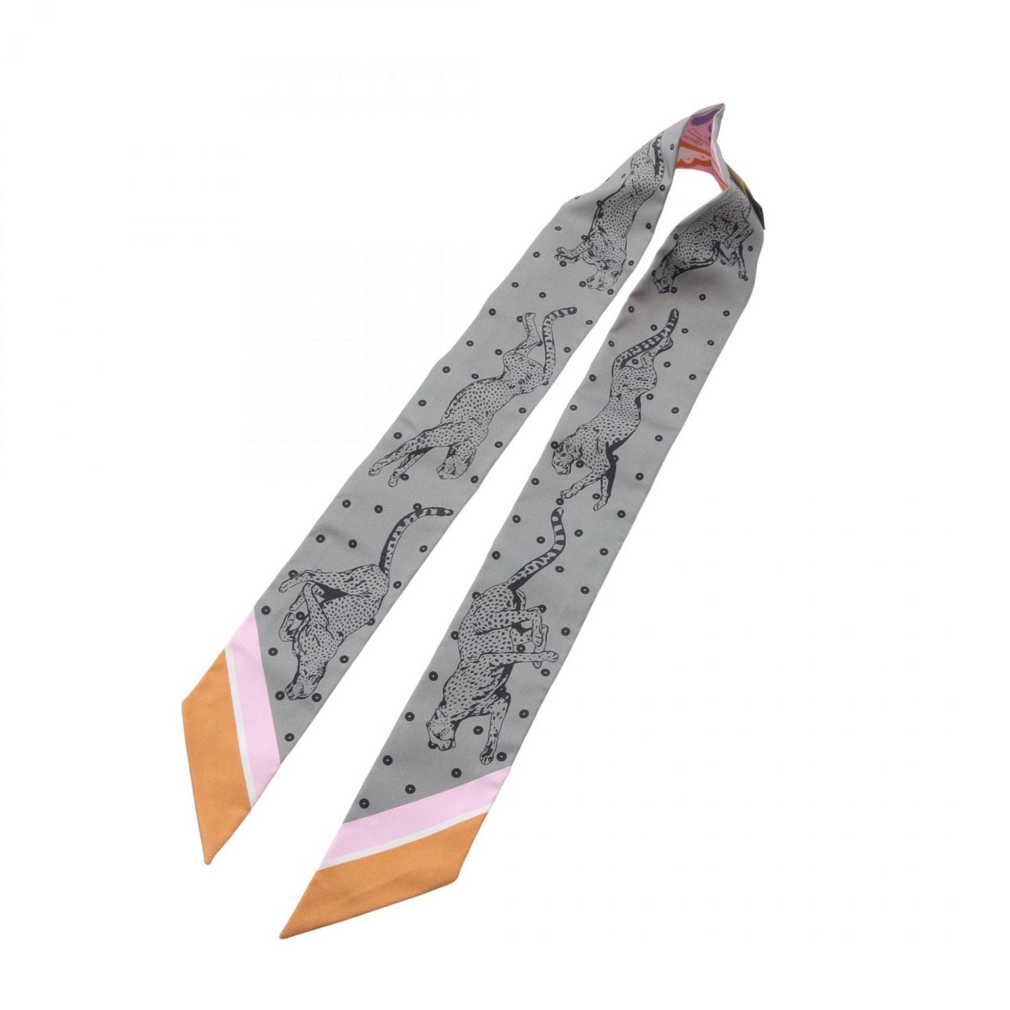 Hermes Herms Guepards Bandana Twilly Silk Scarf For Women In Pink