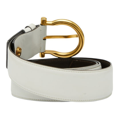 Salvatore Ferragamo Belt In White Leather