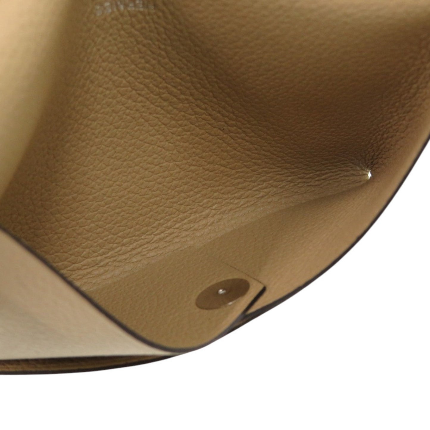 Unused Herms Calvi Duo Evercolor Beige Marfa K Stamp (Made In 2025) Coin Case Wallet 1348 Hermes