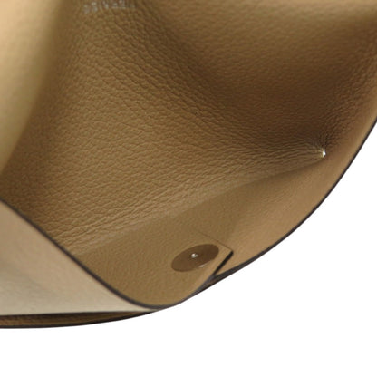 Unused Herms Calvi Duo Evercolor Beige Marfa K Stamp (Made In 2025) Coin Case Wallet 1348 Hermes