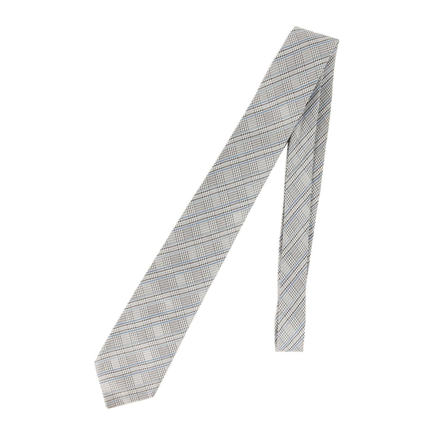 Hermes 2020 Rocket Embroidered Glen Check Silk Tie